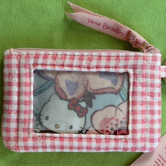 VERA BRADLEY HELLO KITTY ZIP ID CASE:NWT HELLO KITTY GINGHAM - Picture 8 of 13